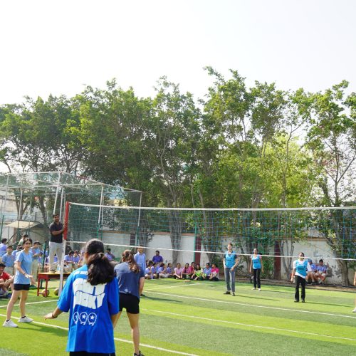 Class XII Volleyball and Throwball match