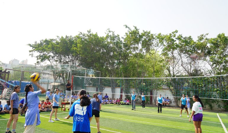 Class XII Volleyball and Throwball match